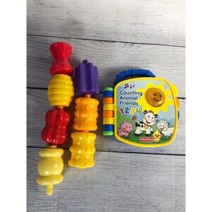 Fisher price counting animals book & snap beads bundle
